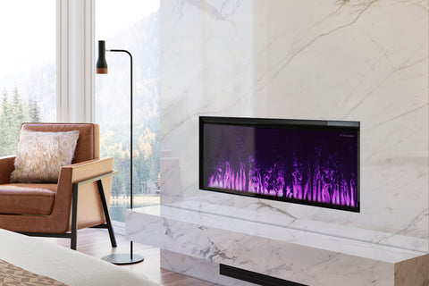 Image of Dimplex Optimyst Linear Water Vapor Built-In Electric Fireplace Water Mist Fireplace with Heater OLF46-AM
