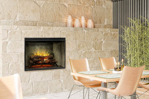 Dimplex Revillusion 36 inch Built-In Electric Firebox w/ Glass and Plug Kit | Weathered Concrete
