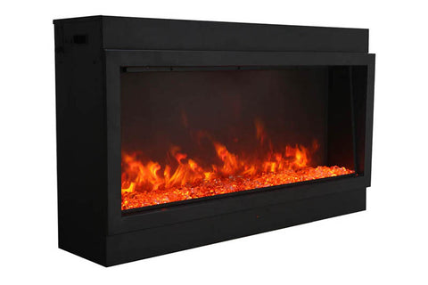 Image of Amantii Panorama 88-in Deep Tall Built-in Indoor Outdoor Electric Fireplace - Heater - BI-88-DEEP-XT