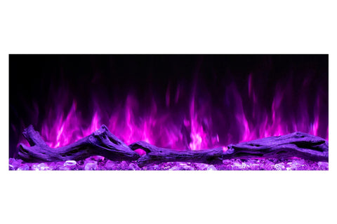 Image of Modern Flames Landscape Pro 82 in 3-Sided Wall Mount Mantel in Driftwood Grey - Studio Suite Electric Fireplace LPM-6816