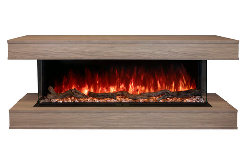 Image of Modern Flames Landscape Pro 70-in 3-Sided Wall Mount Mantel Coastal Sand. Studio Suite Electric Fireplace LPM-5616
