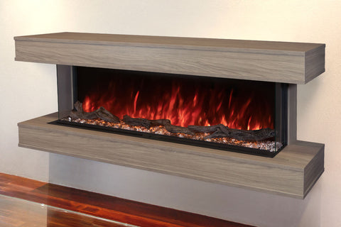 Image of Modern Flames Landscape Pro 70-in 3-Sided Wall Mount Mantel Coastal Sand. Studio Suite Electric Fireplace LPM-5616