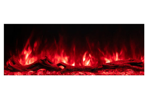 Image of Modern Flames Landscape Pro 82 in 3-Sided Wall Mount Mantel in Weathered Walnut - Studio Suite Electric Fireplace LPM-6816