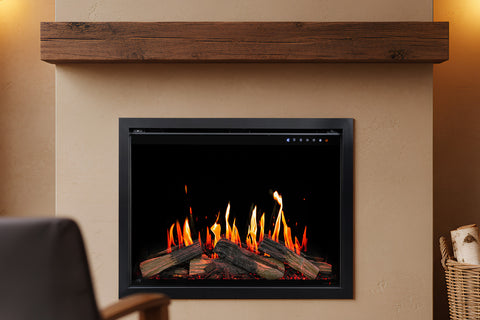 Image of Modern Flames Orion Traditional V2 26 inch Heliovision Virtual Smart Built In Electric Fireplace - Firebox Insert OR26-TRAD-V2