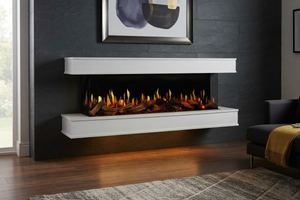 Modern Flames New Orion Multi 73'' Heliovision Electric Fireplace Wall Mount Studio Suite | White Ready to Paint
