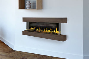 Modern Flames Orion Multi 88 inch 3-Sided Electric Fireplace Wall Mount Studio Suite Mantel Weathered Walnut WSS-OR76-WW