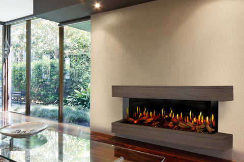 Image of Modern Flames Orion Multi V2 3-Sided Electric Fireplace Wall Mount Studio Suite Mantel Walnut - OR-MULTI-V2-WSS-OR-WW