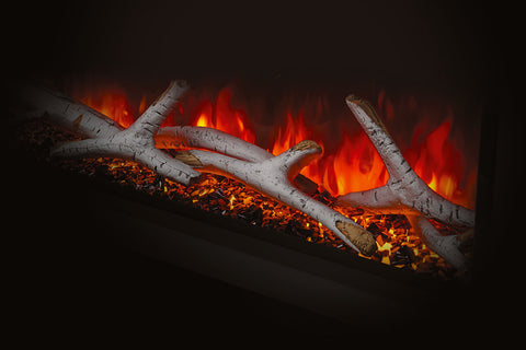 Image of Napoleon Astound 50 inch Smart Built-In Wall Mount Electric Fireplace Insert - Linear Modern Fireplace - NEFB50AB Birch Logs