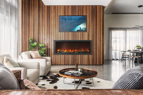 Image of Napoleon Astound 50 inch Smart Built-In Wall Mount Electric Fireplace Insert - Linear Modern Fireplace - NEFB50AB