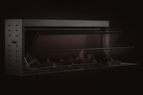 Image of Napoleon Astound 50 inch Smart Built-In Wall Mount Electric Fireplace Insert - Linear Modern Fireplace - NEFB50AB Front Glass