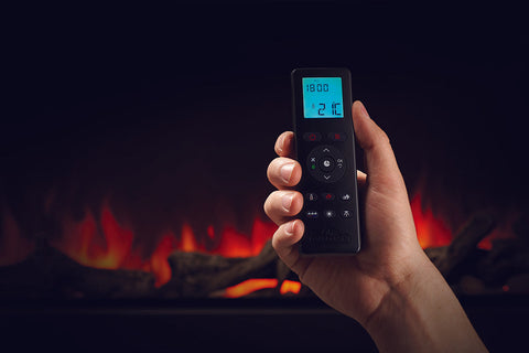 Image of Napoleon Astound 62 inch Smart Built-In Wall Mount Electric Fireplace Insert - Linear Modern Fireplace - NEFB62AB Remote