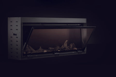 Image of Napoleon Astound 62 inch Smart Built-In Wall Mount Electric Fireplace Insert - Linear Modern Fireplace - NEFB62AB Front Glass