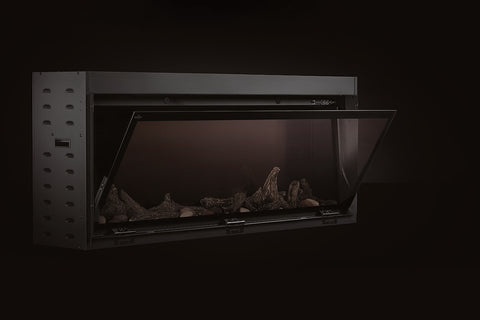 Image of Napoleon Astound 50 inch Smart Built-In Wall Mount Electric Fireplace Insert - Linear Modern Fireplace - NEFB50AB Front Glass