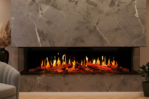 Image of Modern Flames Orion V2 Multi-Sided 100-inch Heliovision Virtual Smart Built In Electric Fireplace - OR100-MULTI-V2