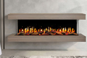 Modern Flames Orion Multi V2 88 inch 3-Sided Electric Fireplace Wall Mount Studio Suite Mantel Sand - OR76-MULTI-V2-WSS-OR76-CS