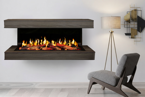Modern Flames Orion Multi V2 64 inch 3-Sided Electric Fireplace Wall Mount Studio Suite Mantel Gray - OR52-MULTI-V2-WSS-OR52-DW