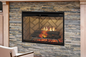 Dimplex Revillusion 36 inch Built In Electric Fireplace Herringbone Brick - Firebox - Heater - REV36-HB