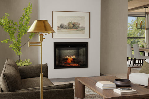 Image of Dimplex Revillusion  Built In Electric Fireplace Neutral Brick - Firebox - Heater - REV-NB