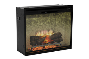 NEW! Dimplex Revillusion 30 inch Built-In Electric Firebox w/ Glass and Plug Kit | Weathered Concrete