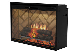 NEW! Dimplex Revillusion 36 inch Built-In Electric Firebox w/ Glass and Plug Kit | Herringbone Brick