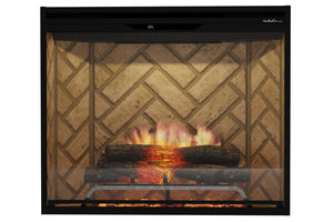 NEW! Dimplex Revillusion Portrait 36 inch Built-In Electric Firebox w/ Glass and Plug Kit | Herringbone Brick