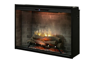 NEW! Dimplex Revillusion 42 inch Built-In Electric Firebox w/ Glass and Plug Kit | Neutral Brick