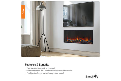Image of SimpliFire Scion  Smart Built-In Linear Electric Fireplace