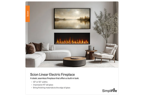 Image of SimpliFire Scion Smart Built-In Linear Electric Fireplace 