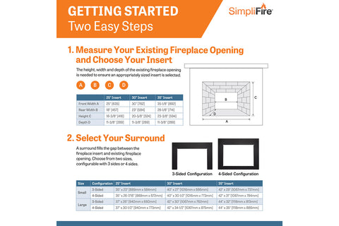 Image of Hearth & Home SimpliFire 30 inch Electric Fireplace Insert SF-INS30 - SimpliFire Electric 30'' Firebox