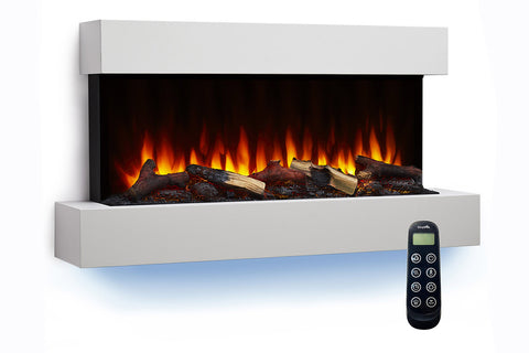Image of Hearth & Home SimpliFire Format 43-inch Floating Mantel Wall Mount Electric Fireplace in White SF-FM43-WH