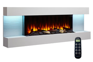 SimpliFire Format 60'' Electric Fireplace Wall Mount Mantel Package