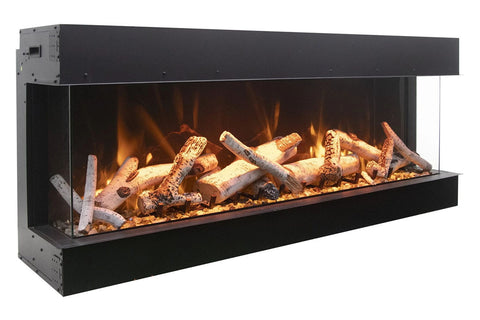 Image of Amantii Panorama Tru View 60 inch 3-Sided Built-in Indoor Outdoor Electric Fireplace with Heater | 60-TRU-VIEW-XL