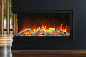 Amantii Tru View Slim 30-inch 3-Sided View Built In Indoor & Outdoor Electric Fireplace with Heater | 30-TRV-SLIM