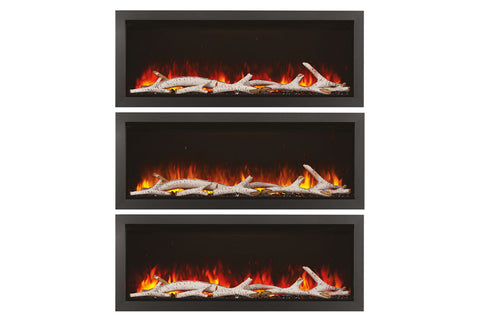 Image of Napoleon Astound 74 inch Smart Built-In Wall Mount Electric Fireplace Insert - Linear Modern Fireplace - NEFB74AB Birch Logs