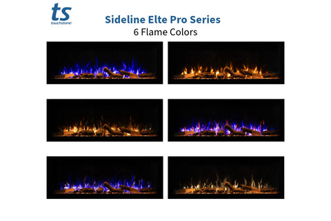 Image of Touchstone Sideline Elite Pro 60 Smart Wall Mount Recessed Electric Fireplace | Linear Fireplace Insert 80058
