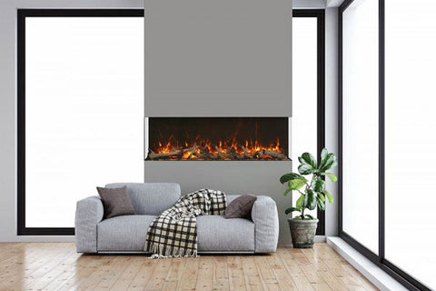 Image of Amantii Tru View Extra Tall Deep 40-inch 3-Sided View Built In Indoor & Outdoor Electric Fireplace with Heater | 40-TRV-XT-XL | Electric Fireplaces Depot