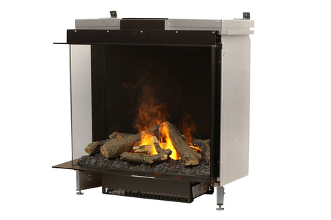 Image of Faber E-Matrix 35 -inch 2-Sided Left Corner Water Vapor Built-In Electric Fireplace Firebox | FEF3226L2L | Water Myst Fireplace | Electric Fireplaces Depot