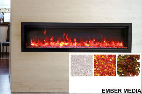 Image of Amantii Symmetry Bespoke 60-inch Wall Mount Recessed Linear Indoor & Outdoor Electric Fireplace | SYM-60 BESPOKE | Electric Fireplaces Depot