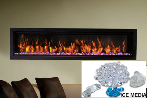 Image of Amantii Symmetry Bespoke 74-inch Wall Mount Recessed Linear Indoor & Outdoor Electric Fireplace | SYM-74 BESPOKE | Electric Fireplaces Depot