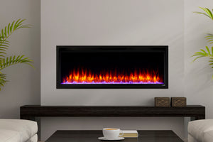 Hearth & Home SimpliFire Allusion Platinum 50 inch Wall Mount Recessed Linear Electric Fireplace Insert | SF-ALLP50-BK | Electric Fireplaces Depot