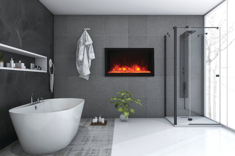 Image of Amantii Panorama 40-in Deep Tall Built-in Indoor & Outdoor Electric Fireplace - Heater 