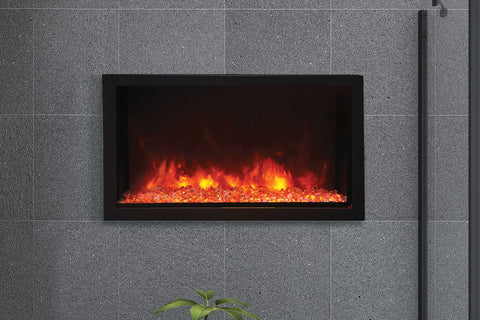 Image of Amantii Panorama 40-in Deep Tall Built-in Indoor & Outdoor Electric Fireplace - Heater 