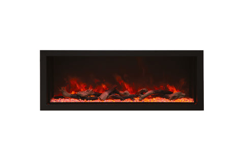 Image of Amantii Panorama 40-in Deep Tall Built-in Indoor & Outdoor Electric Fireplace - Heater 