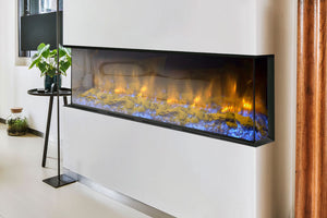 Dynasty Melody 64 Inch 3 Sided 2 Sided Built In Electric Fireplace - DY-BTS60 - Dynasty Fireplaces