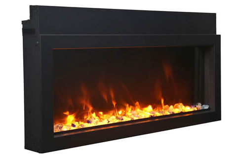 Image of Amantii Panorama 60-in Extra Slim Built-in Indoor Outdoor Electric Fireplace - Heater - BI-60XTRASLIM