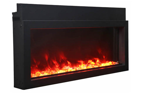 Image of Amantii Panorama 60-in Extra Slim Built-in Indoor Outdoor Electric Fireplace - Heater - BI-60XTRASLIM