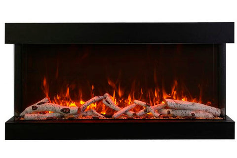 Image of Amantii Tru View Extra Tall Deep 40-inch 3-Sided View Built In Indoor & Outdoor Electric Fireplace with Heater | 40-TRV-XT-XL | Electric Fireplaces Depot