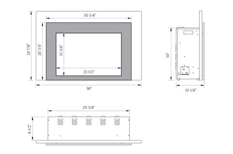 Image of Sierra Flame Electric Fireplace Insert - Electric Fireplace Heater - Dimensions - Electric Fireplaces Depot