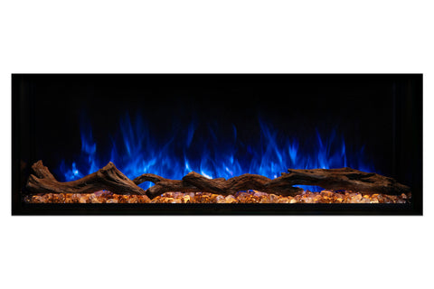 Image of Modern Flames Landscape Pro 94'' 3-Sided Electric Fireplace Wall Mount Studio Suite Mantel in White | WMC80LPMRTF | Electric Fireplaces Depot