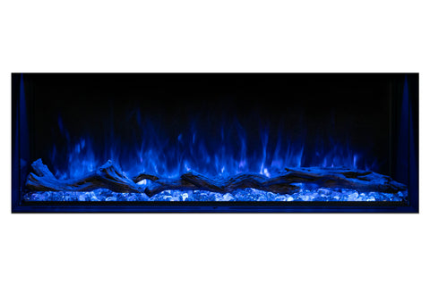 Image of Modern Flames Landscape Pro 58" 3-Sided Electric Fireplace Wall Mount Studio Suite Mantel in White | WMC44LPMRTF | Electric Fireplaces Depot